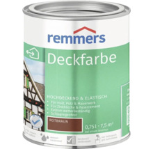 Remmers Deckfarbe rotbraun 0,75 Liter für Holz, Putz, Mauerwerk, Zinkbleche und Faserzement, wetterbeständig und elastisch
