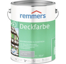 Remmers Deckfarbe in Fenstergrau RAL 7040, 5 Liter wetterfeste und elastische Farbe für Holz, Putz, Mauerwerk, Zinkbleche und Faserzement.