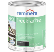 Remmers Deckfarbe schwarz 0,75 Liter für Holz Putz Mauerwerk und Zinkbleche