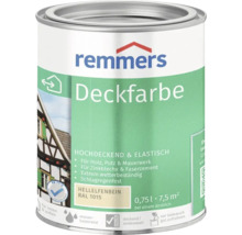 Remmers Deckfarbe in Hellelfenbein RAL 1015, 0,75 Liter Dose für Holz, Putz, Mauerwerk und Zinkblech, wetterbeständige und wasserbasierte Farbe.