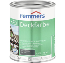 Remmers Deckfarbe Basaltgrau RAL 7012 0,75 Liter fuer Holz Putz Mauerwerk Zinkbleche und Faserzement fuer innen und aussen wetterfest