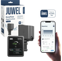 Juwel EccoFlow AppControl Aquariumpumpe mit Steuereinheit und Smartphone App Steuerung zur flexiblen Filterleistungseinstellung.