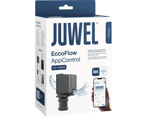 Juwel EccoFlow AppControl Aquarium Pumpe mit App Steuerung und 420 bis 1270 Liter pro Stunde Leistung in der Verkaufsverpackung