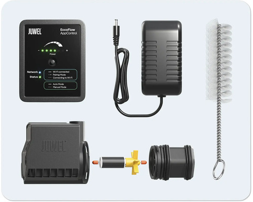 Juwel EccoFlow AppControl Set bestehend aus Steuerungseinheit, Netzteil, Pumpe, Impeller und Reinigungsbürste zur Aquarienfiltersteuerung