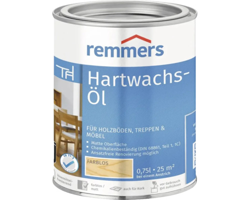 Dose Remmers Hartwachs-Öl für Holzböden Treppen und Möbel farblos matt 0,75 Liter