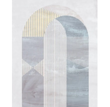 Wandbild mit abstraktem Torbogenmotiv und geometrischen Linienmustern im modernen Stil
