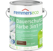 Remmers Eco Dauerschutz Farbe 3 in 1 Nussbraun 2,5 Liter Gebinde für Holz im Innen und Außenbereich.