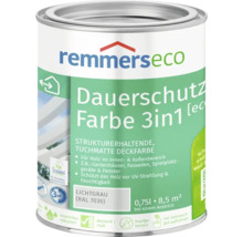 Dose Remmerseco Dauerschutz Farbe 3 in 1 Lichtgrau RAL 7035 Holzfarbe für Innen und Außen 0,75 Liter