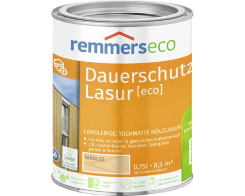 Dose Remmers Eco Dauerschutzlasur farblos für Holz im Innen und Außenbereich 0,75 Liter