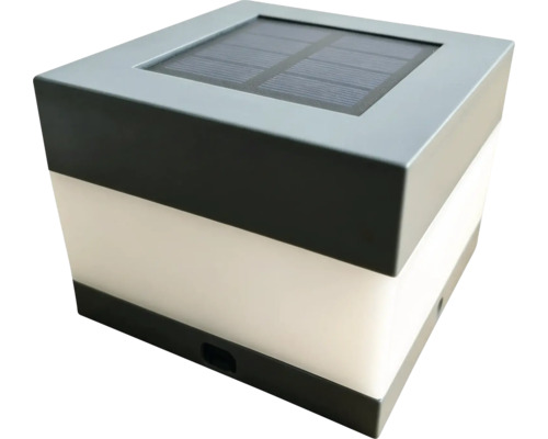 Quadratische LED Solarleuchte für den Außenbereich mit integriertem Solarpanel auf der Oberseite