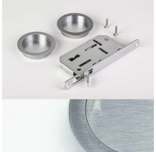 Schiebetürschloss Set mit Einlassmuscheln und Schrauben aus Metall