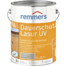 Remmers Dauerschutz Lasur UV, silbergrau, 5 Liter, lösemittelhaltige Holzlasur für Außenbereiche wie Fassaden, Fenster und Türen.