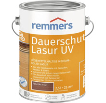 Remmers Dauerschutz Lasur UV Teak 2,5 Liter Holzlasur für Außenbauteile wie Fassaden, Fenster und Türen