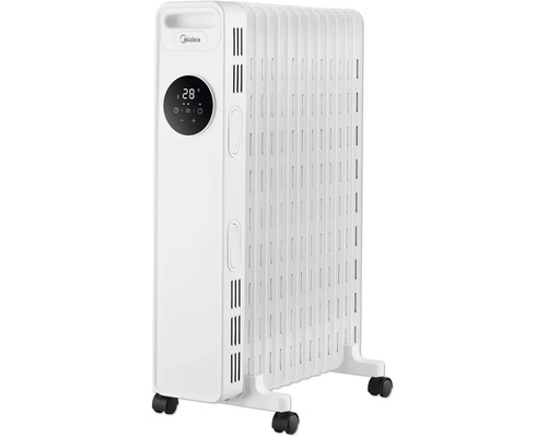 Midea Ölradiator mit digitalem Display, einstellbarer Temperatur und Rollen für den flexiblen Einsatz in Innenräumen