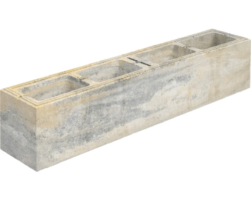 Langer Betonhohlblockstein mit drei Kammern für den Mauerbau im Garten