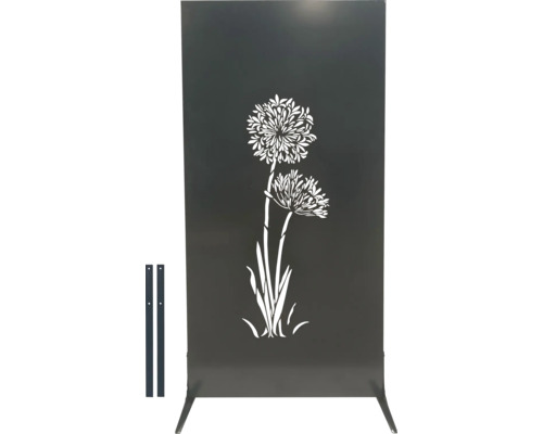 Metall Sichtschutzwand mit Blumenmotiv Allium für den Garten