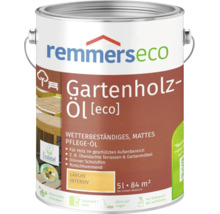 Remmers eco Gartenholzöl 5 Liter in Farbe Lärche intensiv, witterungsbeständiges Pflegeöl für Holz im Außenbereich.