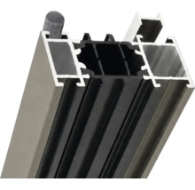 Querschnitt eines Aluminiumprofils für den Fensterbau mit Dichtung