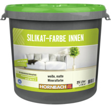 HORNBACH Silikat-Farbe Innen weiße matte Wandfarbe für mineralische Untergründe im 25 Liter Eimer