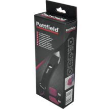 Pattfield 5 in 1 Silikonentferner Set in Verkaufsverpackung mit Abzieher und fünf austauschbaren Profilen zum Glätten von Silikonfugen.