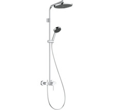 Hansgrohe Duschsystem mit Thermostat Armatur, Kopfbrause und Handbrause aus verchromtem Metall
