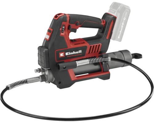 Einhell Akku Fettpresse mit Schlauch und Einhell Logo