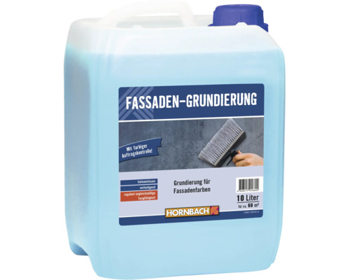 HORNBACH Fassadengrundierung, 10 Liter Gebinde für circa 60 Quadratmeter Fassadenfläche.