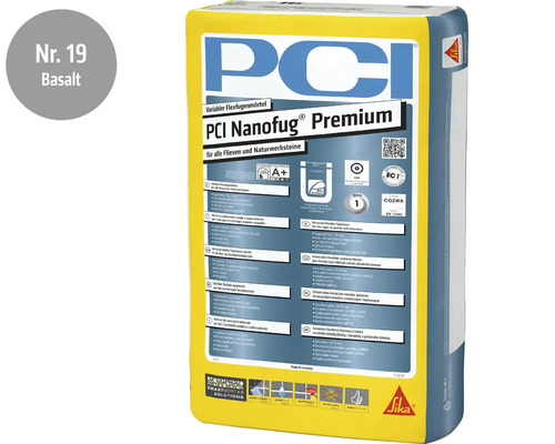PCI Nanofug Premium Flexfugenmörtel in Basalt, 15 Kilogramm Sack für Fliesen und Naturwerksteine