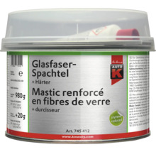 Auto-K Glasfaserspachtel mit Härter, 1000 Gramm Dose für Reparaturen an Metall und Kunststoff.