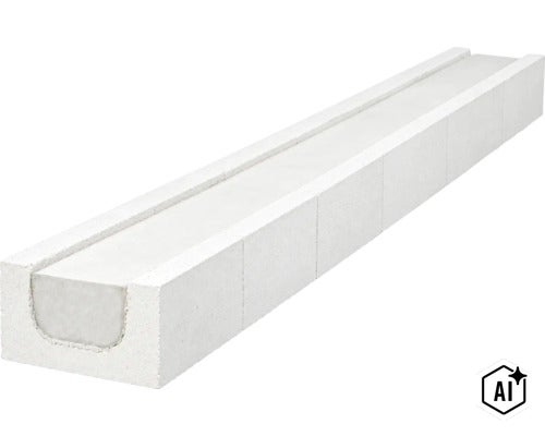U-Stein Schalungsstein aus Beton für Mauerwerk und Stützen (Image AI modified or generated)