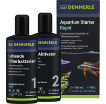 Dennerle Aquarium Starter Rapid 2 Komponenten Starthilfe für Süßwasseraquarien mit lebenden Filterbakterien und Aktivator 2 mal 100 Milliliter