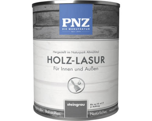 PNZ Holzlasur steingrau für innen und außen in der Metalldose