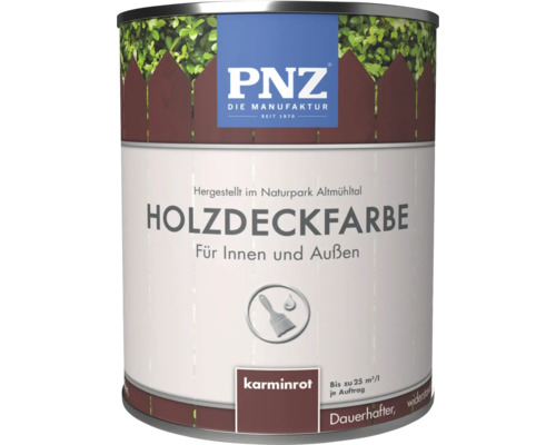 PNZ Holzdeckfarbe in Karminrot für den Innen und Außenbereich in einer Dose