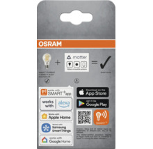 OSRAM SMART Plus Filament Classic A E27 LED Lampe mit Matter Unterstützung und Smart Home Integration für Sprachsteuerung und App Bedienung.