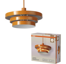 Hängeleuchte Layers mit E27 Fassung und dreistufigem Schirm Design inklusive Produktverpackung mit Osram Logo