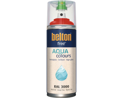 Belton Free Aqua Colours Sprühlack hochglänzend in Feuerrot RAL 3000