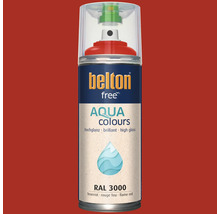 Belton Free Aqua Colours Lackspray in feuerrot RAL 3000, hochglänzend, für verschiedene Untergründe geeignet.