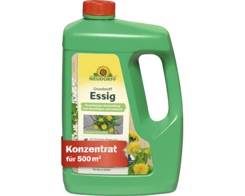 Neudorff Grundstoff Essig Unkrautvernichter Konzentrat in einer Kunststoffflasche für bis zu 500 Quadratmeter zur Unkrautbekämpfung