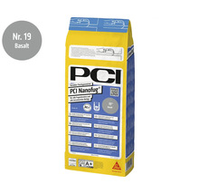 PCI Nanofug Flexfugenmörtel in der Farbe Basalt, 4 Kilogramm Sack für alle Fugenbreiten und keramischen Beläge.