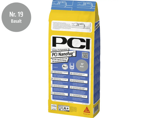 PCI Nanofug Flexfugenmörtel in der Farbe Basalt, 4 Kilogramm Sack für alle Fugenbreiten und keramischen Beläge.