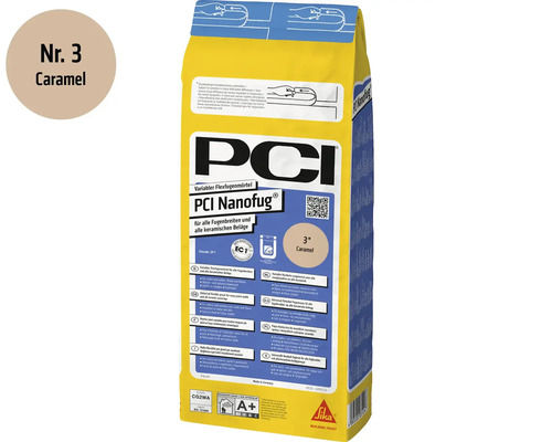 PCI Nanofug Flexfugenmörtel in Caramel, 4 Kilogramm Sack für alle Fugenbreiten und keramischen Beläge.