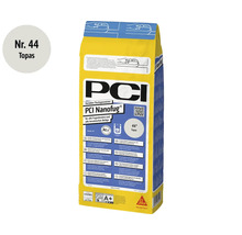 PCI Nanofug variabler Flexfugenmörtel in der Farbe Topas, 4 Kilogramm Packung für alle Fugenbreiten und keramischen Beläge.