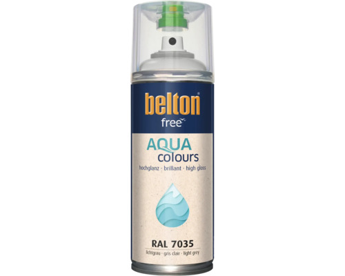 Belton Free Aqua Colours Sprühlack in lichtgrau RAL 7035 mit Hochglanz Effekt in der Spraydose