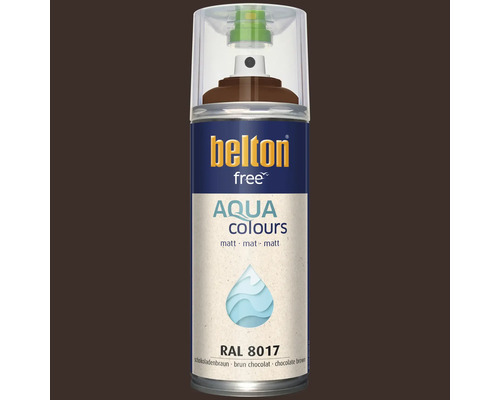 Belton Free Aqua Colours Sprühlack in Schokoladenbraun RAL 8017 matt zur Lackierung verschiedener Oberflächen.