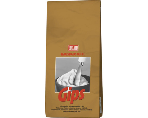 Lugato Naturgips in der Papiertüte zur Anwendung im Innenbereich