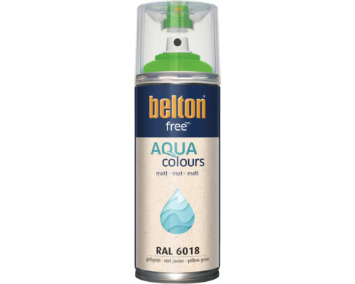 Belton free Aqua Colours Sprühlack in Gelbgrün RAL 6018 matt