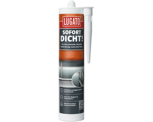 Lugato Sofort Dicht Dichtstoffkartusche zur schnellen und flexiblen Abdichtung im Hausbereich.