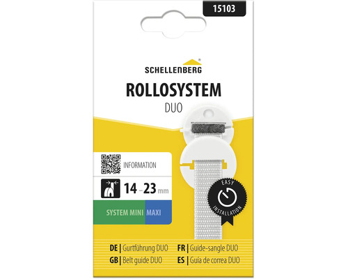 Schellenberg Rollosystem Duo Gurtführung für Rollladengurte von 14 bis 23 Millimeter in der Verpackung