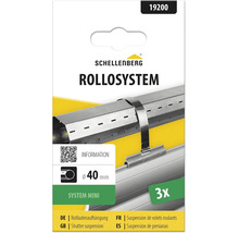 Schellenberg Rolladenaufhängung Rollosystem Mini für 40 Millimeter Wellen, 3 Stück Set.