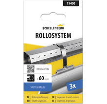 Schellenberg Rolladenaufhängung Maxi für 60 Millimeter Achtkantwellen, 3 Stück